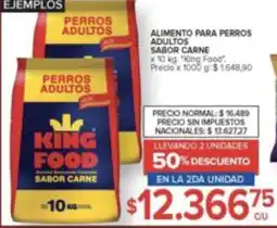 Carrefour King food sabor carne alimento para perros adultos oferta
