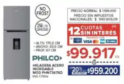 Carrefour Philco heladera acero inoxidable oferta