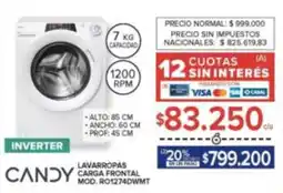 Carrefour Candy lavarropas carga frontal oferta