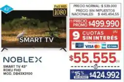 Carrefour Noblex smart tv 43″ oferta