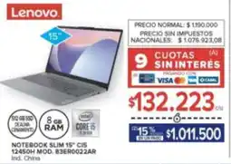 Carrefour Lenovo notebook slim 15° cis oferta