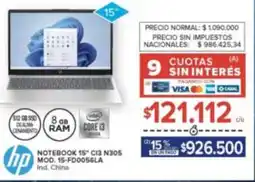 Carrefour Hp notebook 15" c13 n305 oferta