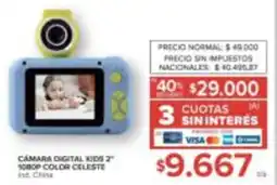 Carrefour Cámara digital kids 2" 1080p color celeste oferta