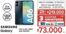 Carrefour Samsung galaxy celular libre A06 negro oferta