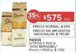 Carrefour Don bernabeu fideos v/tipos oferta