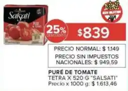 Carrefour Salsati puré de tomate tetra oferta