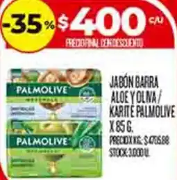 Supermercados DIA Palmolive jabón barra aloe yolna/ karite oferta
