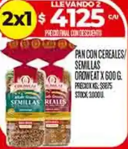 Supermercados DIA Semillas oroweat pan con cereals oferta
