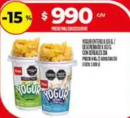Supermercados DIA Yogur con cereales oferta