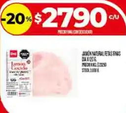 Supermercados DIA Jamon cocido oferta