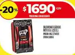Supermercados DIA Paty salsichas clasicas oferta