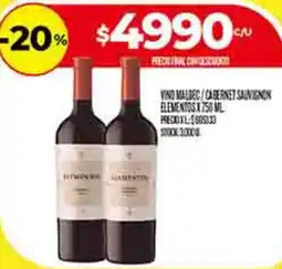 Supermercados DIA Elementos vino oferta