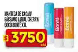 Supermercados DIA Bonté Manteca de cacao/ balsamo labial cherry/coco oferta