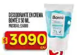Supermercados DIA Bonté desodorante en crema oferta