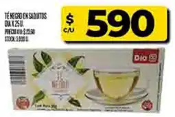 Supermercados DIA Dia té negro en saquitos oferta