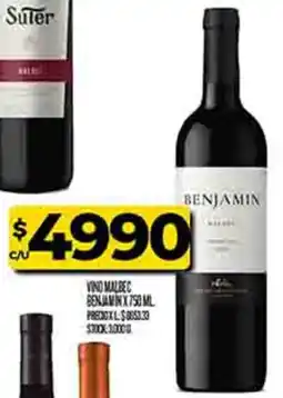 Supermercados DIA BENJAMIN vino malbec oferta