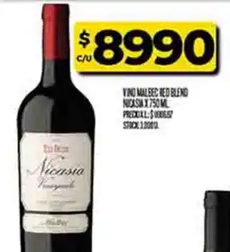 Supermercados DIA Nicasia vino malbec red blend oferta