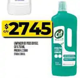 Supermercados DIA Cif limpiador de pisos oxygel oferta