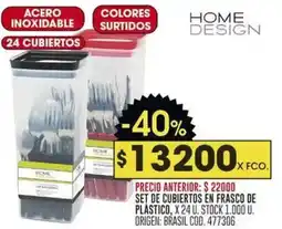 Coto Home Design set de cubiertos en frasco de plastico oferta