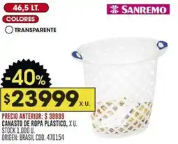 Coto Sanremo canasto de ropa plástico oferta