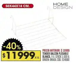 Coto Home Design tender balcon plegable blanco oferta