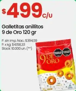Changomas 9 de Oro galletitas anillitos oferta