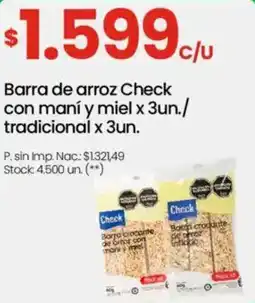 Changomas Check barra de arroz oferta