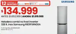 Changomas Samsung heladera combi no frost inverter 328 L oferta