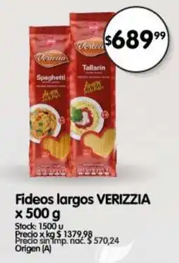 Supermercados Buenos Días Verizzia fideos largos oferta