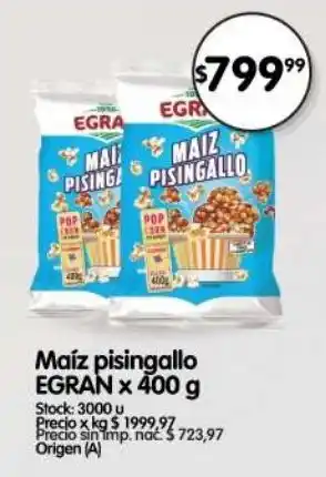 Supermercados Buenos Días Egran maíz pisingallo oferta