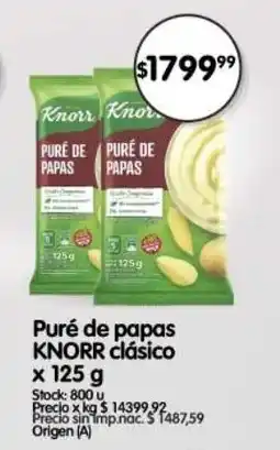 Supermercados Buenos Días KNORR Puré de papas oferta