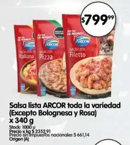 Supermercados Buenos Días Arcor salsa lista oferta