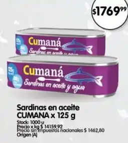 Supermercados Buenos Días Cumana sardinas en aceite oferta