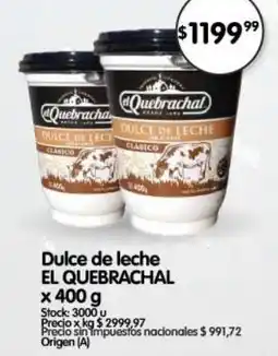 Supermercados Buenos Días El Quebrachal dulce de leche oferta