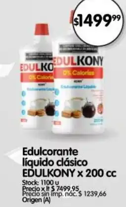 Supermercados Buenos Días Edulkony edulcorante líquido clásico oferta