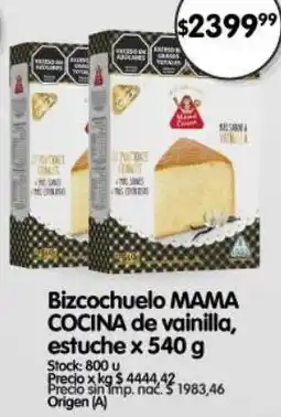 Supermercados Buenos Días Mama Cocina bizcochuelo oferta