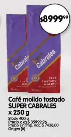 Supermercados Buenos Días Super Cabrales café molido tostado oferta