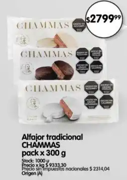 Supermercados Buenos Días Chammas alfajor tradicional oferta