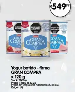 Supermercados Buenos Días Gran Compra yogur batido-firma oferta