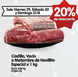 Supermercados Buenos Días Costilla, Vacío o Matambre de Novillito oferta