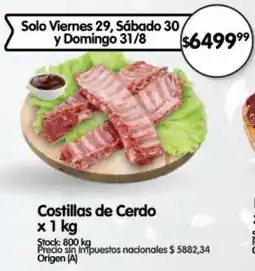 Supermercados Buenos Días Costillas de cerdo oferta