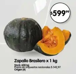 Supermercados Buenos Días Zapallo brasilero oferta