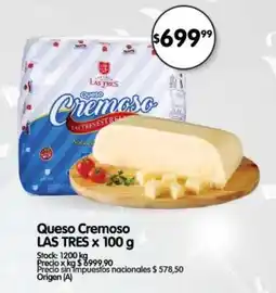 Supermercados Buenos Días Las Tres queso cremoso oferta