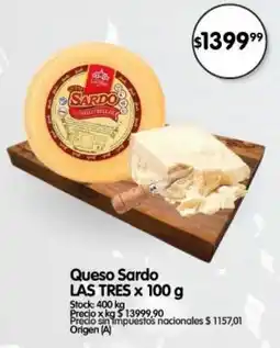 Supermercados Buenos Días Las Tres queso sardo oferta