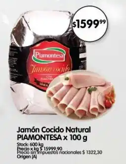 Supermercados Buenos Días Piamontesa jamón cocido natural oferta