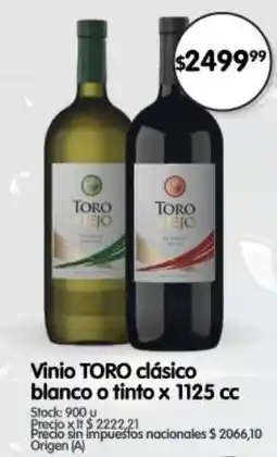Supermercados Buenos Días TORO vino clásico oferta