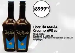 Supermercados Buenos Días Tía María licor cream oferta