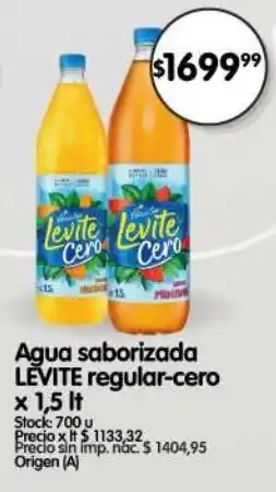 Supermercados Buenos Días LEVITE agua saborizada oferta