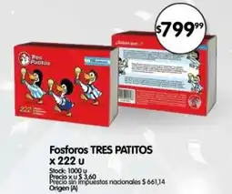 Supermercados Buenos Días Tres Patitos fosforo oferta
