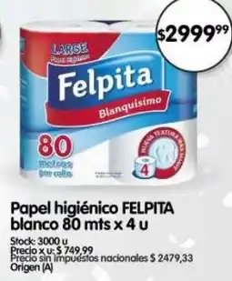Supermercados Buenos Días Felpita papel higiénico oferta